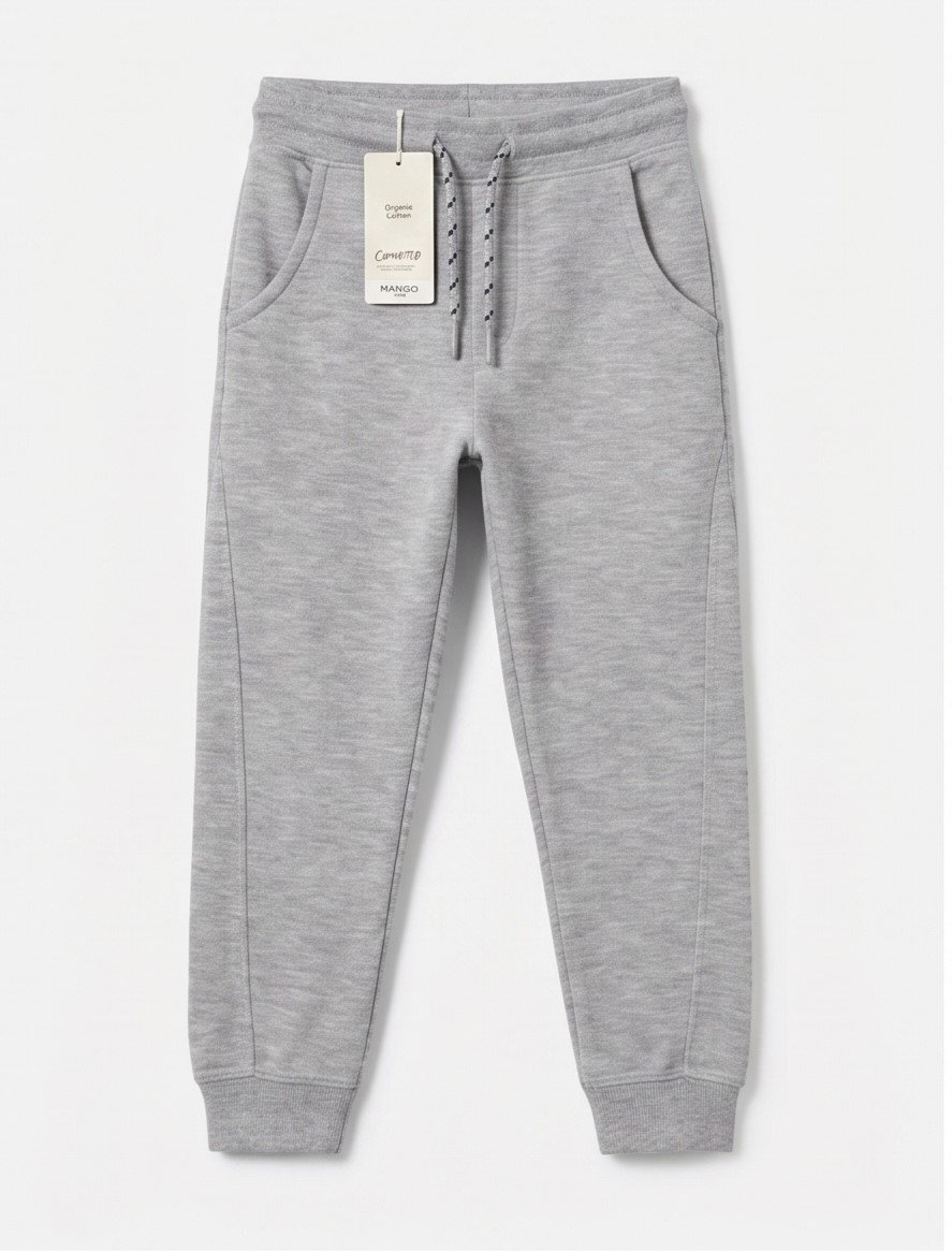 Mango Light Grey Drawstring Jogger Pants