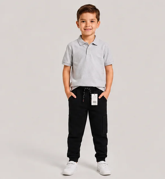 Mango Black Cargo Jogger Pants — alternate view