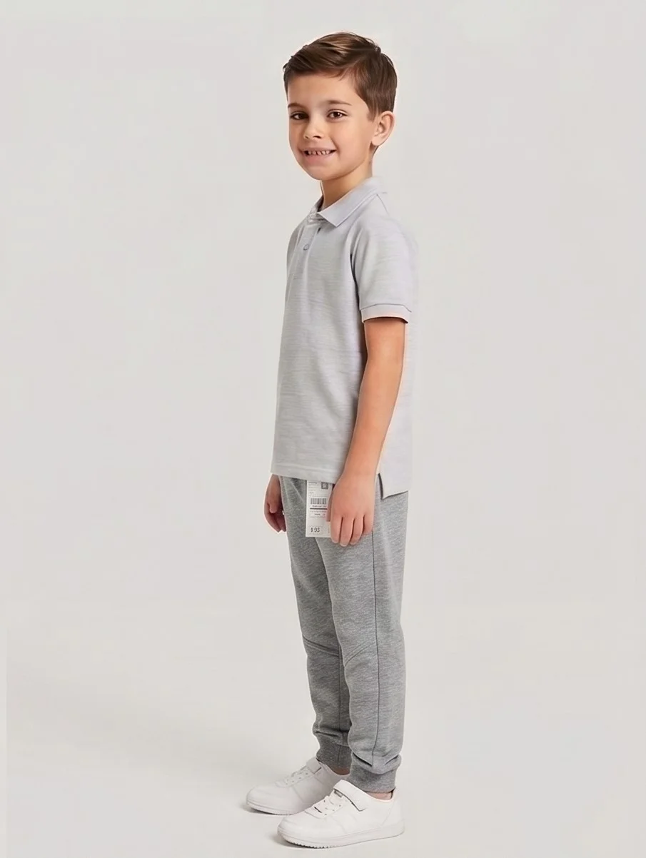 Mango Grey Terry Drawstring Jogger Pants view 3