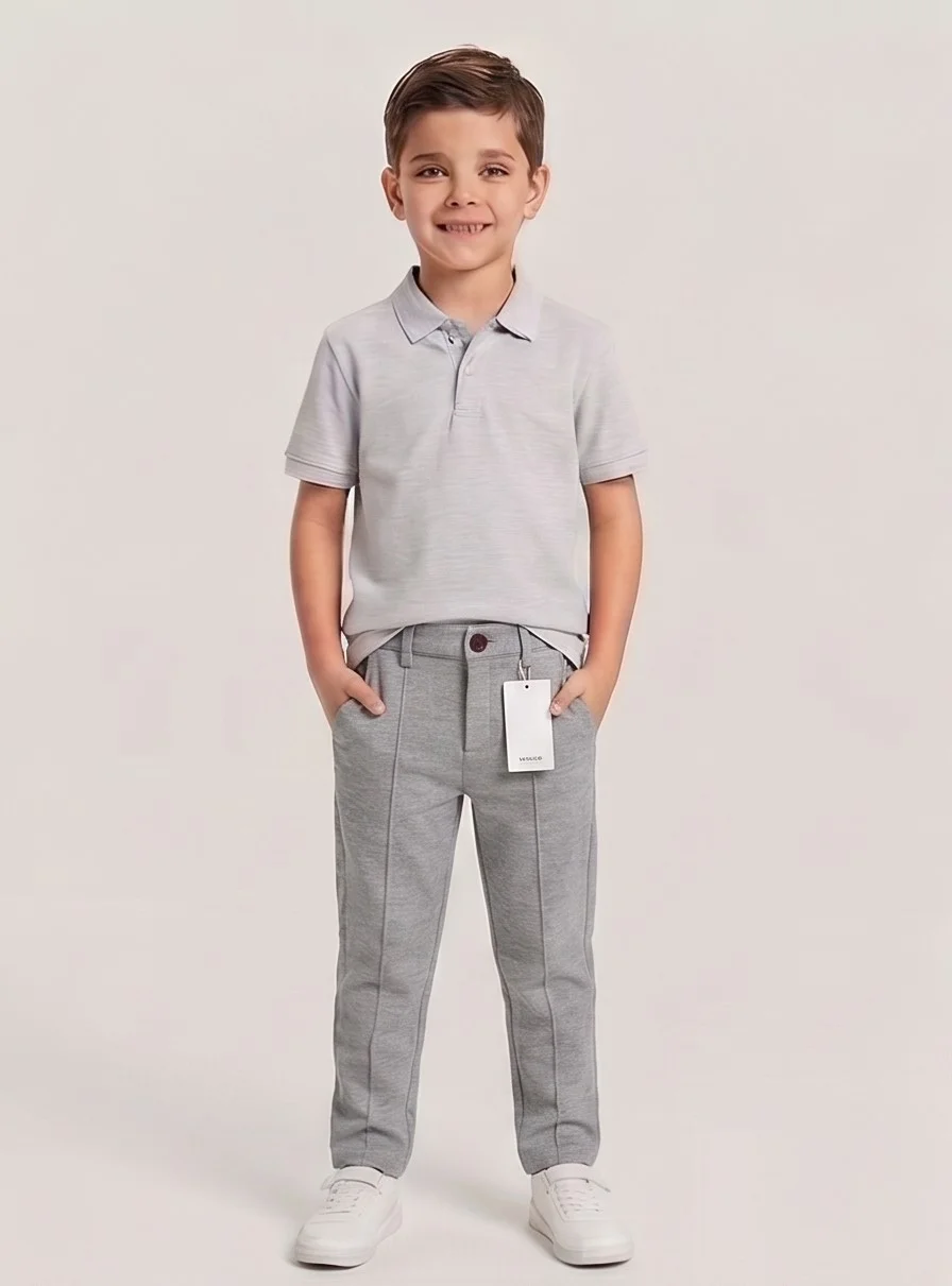 Mango Premium Heather Grey Trousers — alternate view