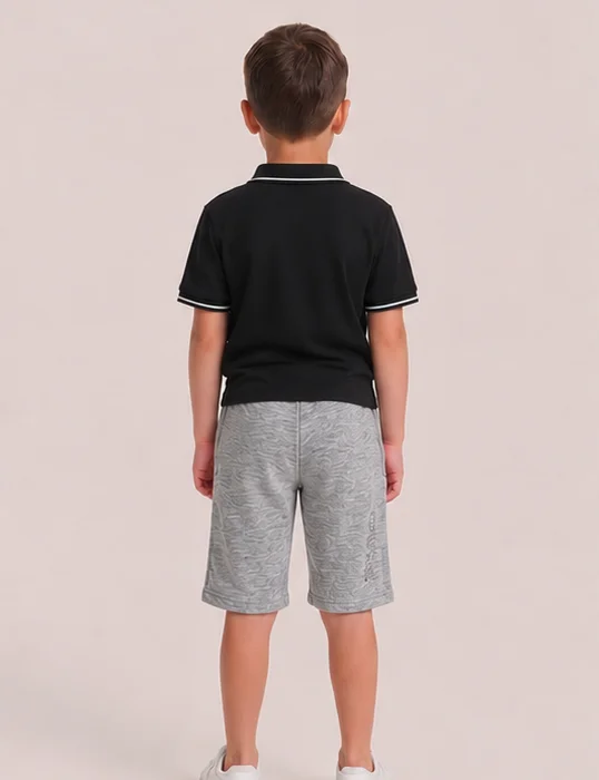 Kids' Heather Grey "Keep Going" Drawstring Shorts view 2