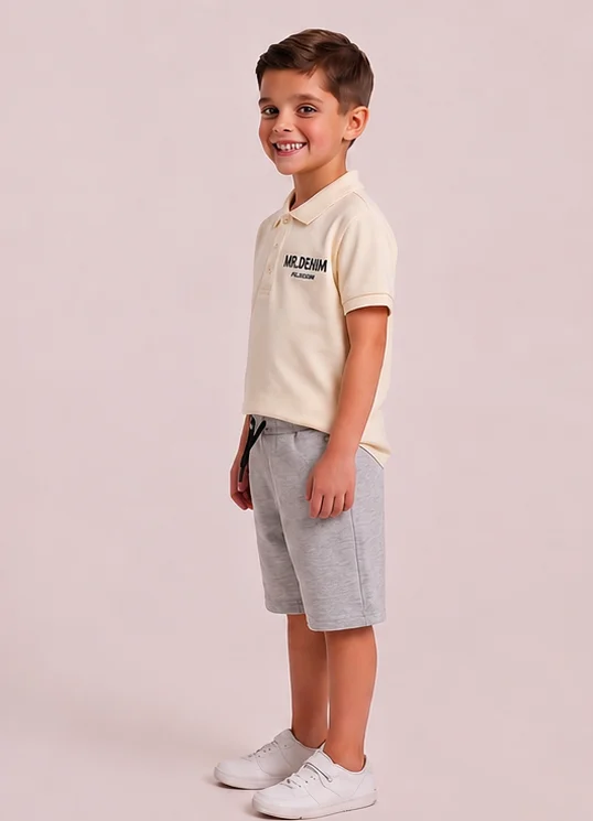 Heather Grey Zipper Pocket Shorts view 3