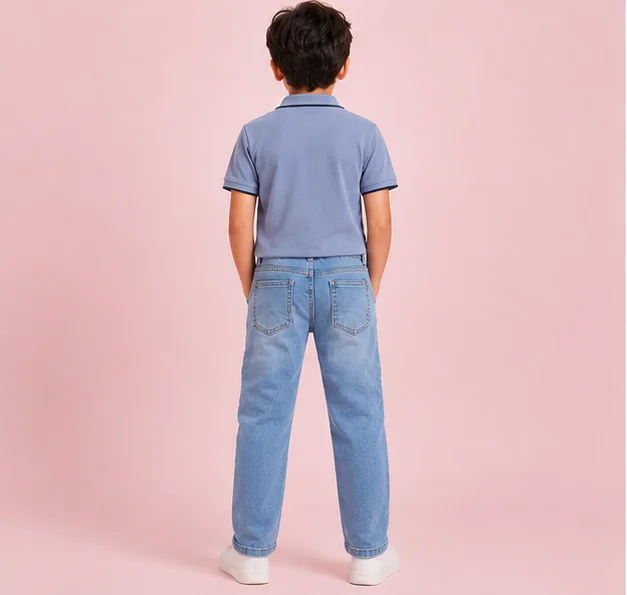 MR.DENIM Kids Classic Light Blue Faded Jeans view 2