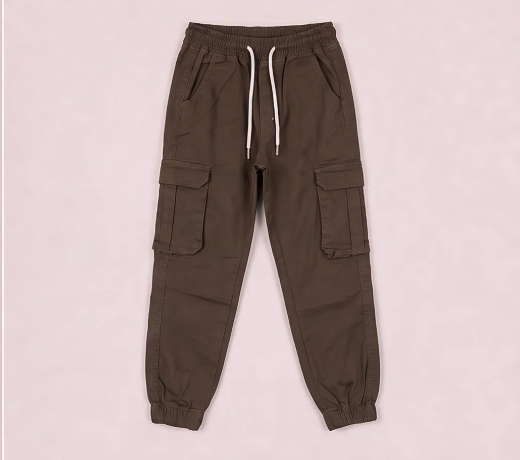 MR.DENIM Dark Brown Cargo Jogger Pants