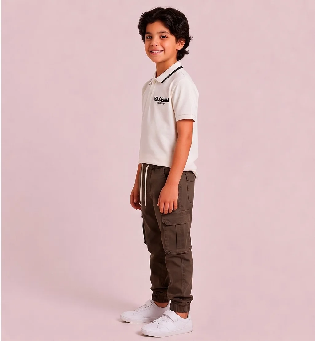 MR.DENIM Dark Brown Cargo Jogger Pants view 3