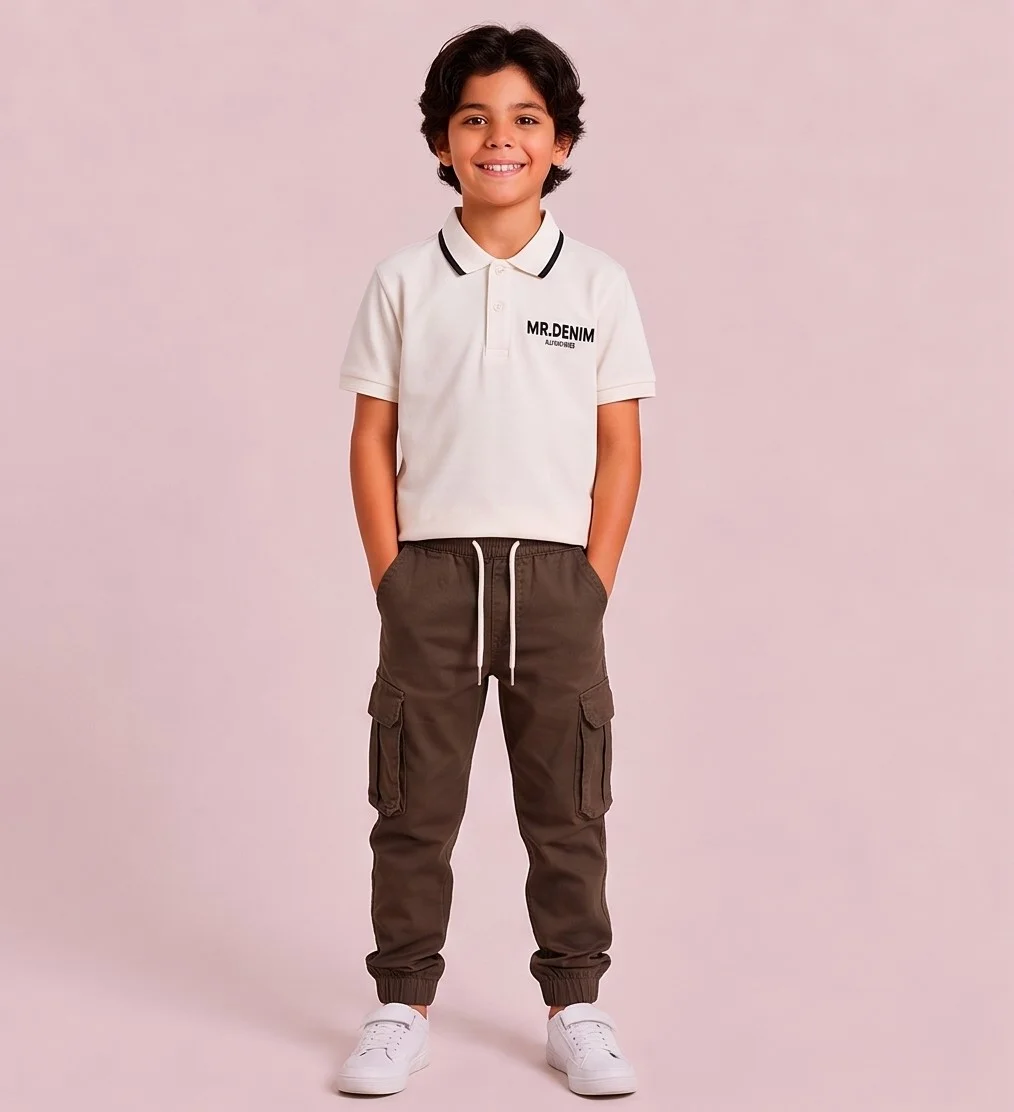 MR.DENIM Dark Brown Cargo Jogger Pants — alternate view