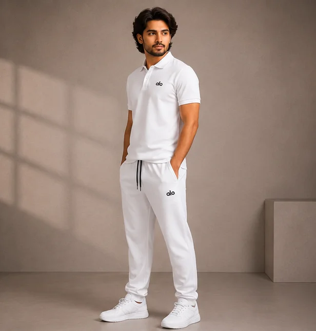 MR.DENIM White Popcorn Fabric Trouser view 3