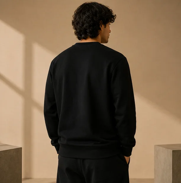 Premium Black Polo Graphic Crewneck Sweatshirt view 2