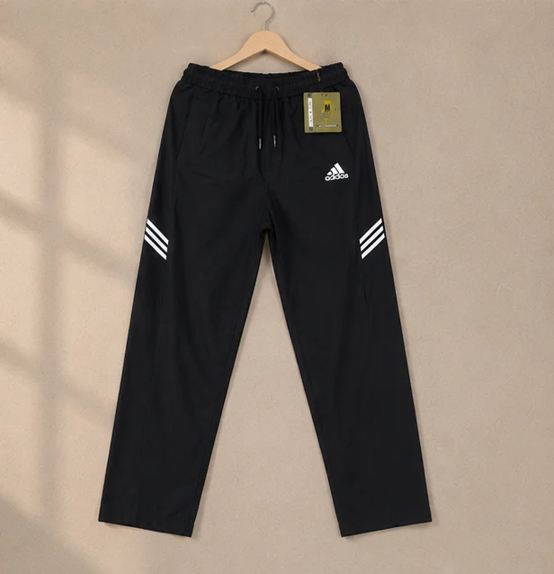 Premium Black Athletic Track Pants with White Stripes