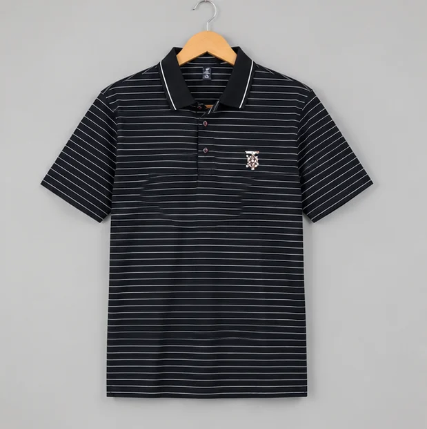 Premium Black Striped Polo T-Shirt