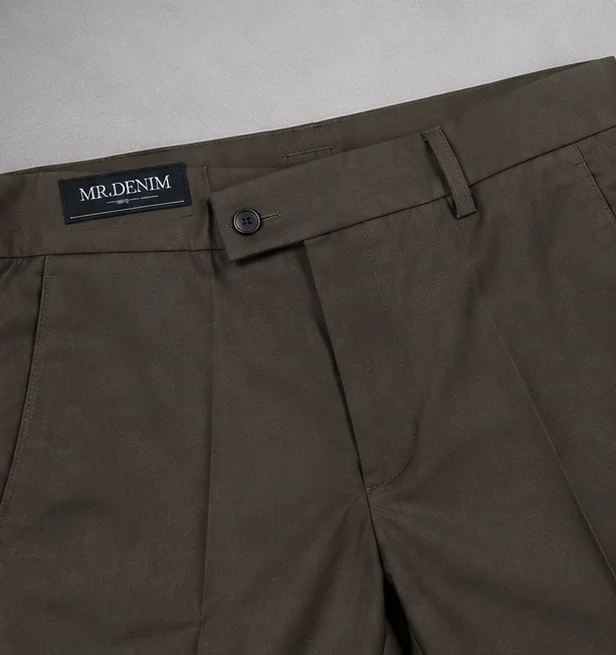 MR.DENIM Premium Dark Olive Green Dress Pants view 2