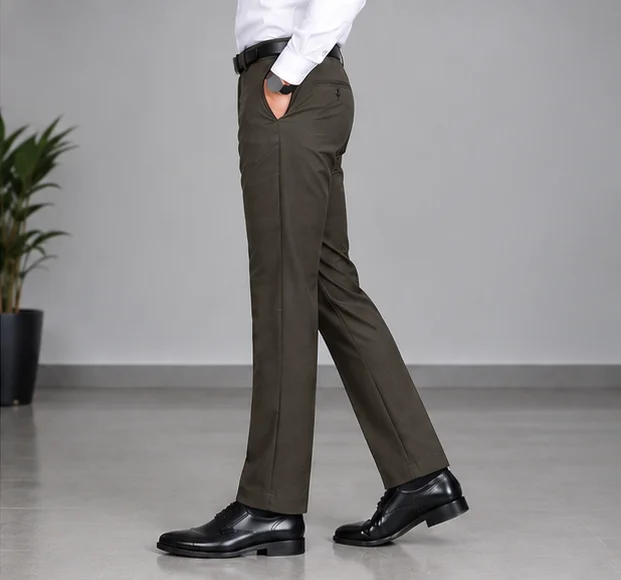 MR.DENIM Premium Dark Olive Green Dress Pants — alternate view