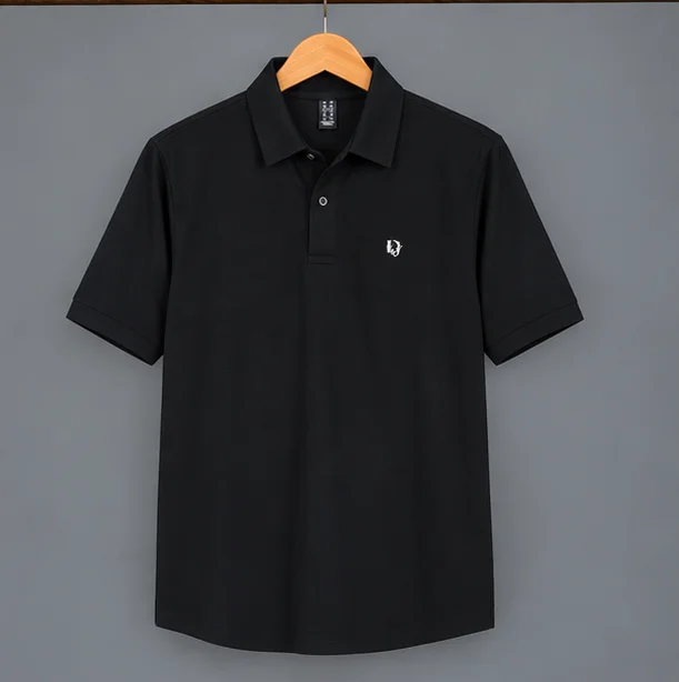 Premium Black 4-Way Stretch Polo Shirt