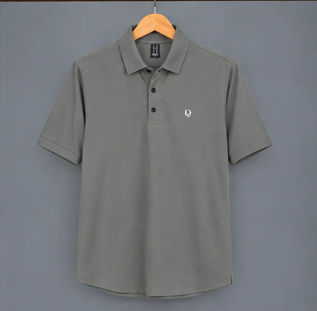Premium Grey 4-Way Stretch Polo Shirt