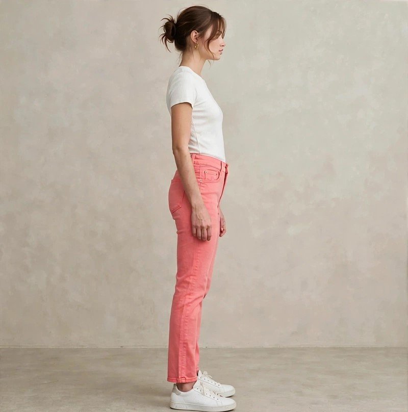 MR.DENIM Women's Velvet-Soft Straight Pants - Coral Pink — alternate view