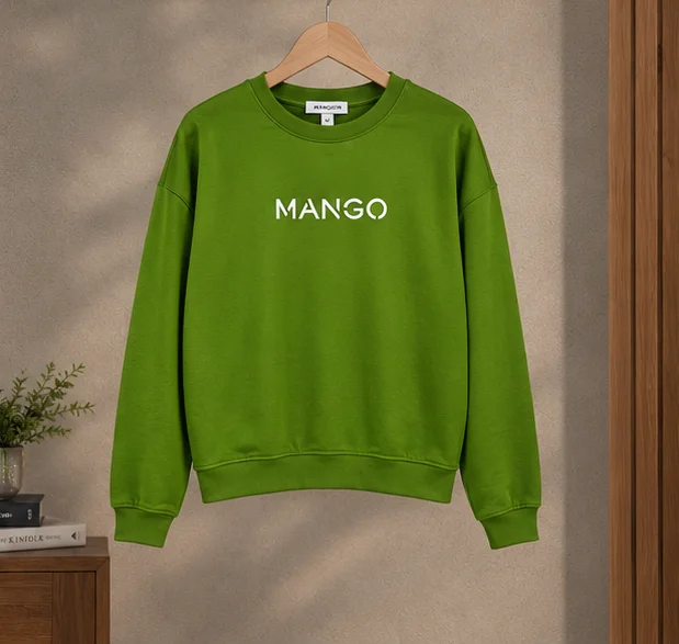 Mango Green Graphic Crewneck Sweatshirt