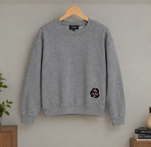 Premium Heather Grey Patch Sweatshirt
