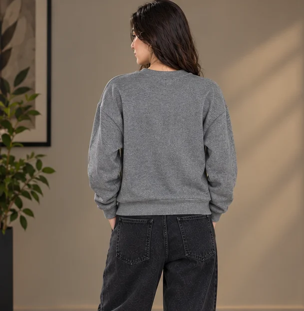 Premium Heather Grey Patch Sweatshirt view 2