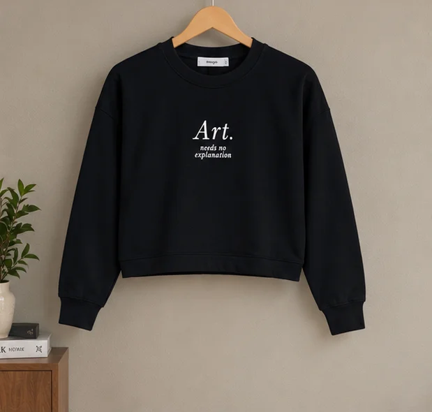 Women's Black 'Art.' Graphic Sweatshirt