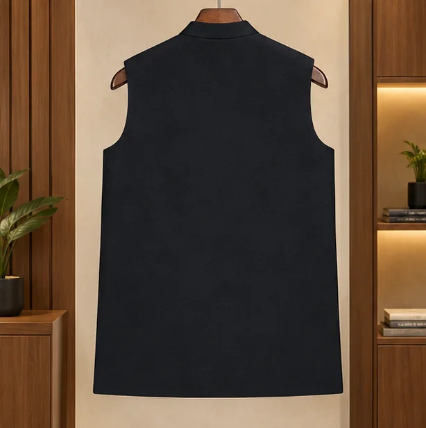 Premium Classic Black Waistcoat view 2