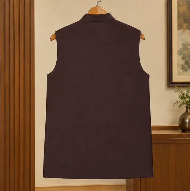 Premium Chocolate Brown Waistcoat view 2