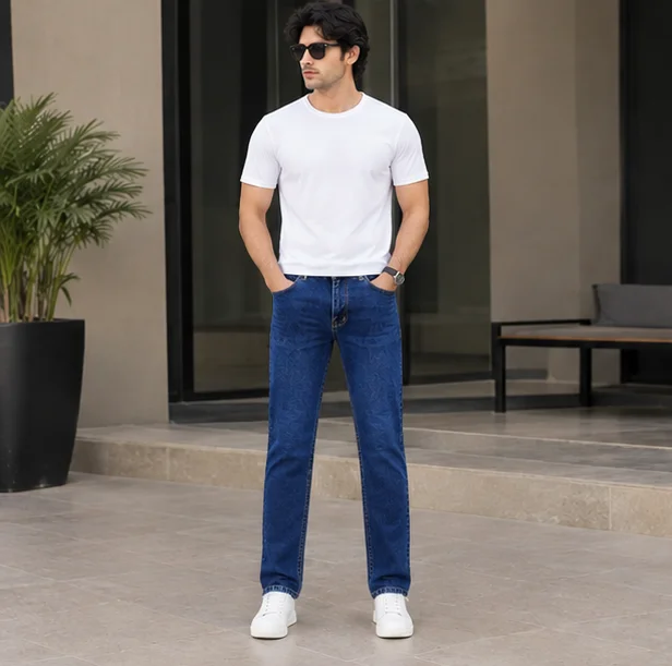 MR.DENIM Classic Blue Straight Fit Jeans — alternate view