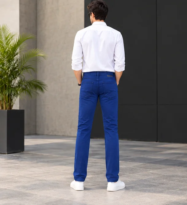 MR.DENIM Royal Blue Straight Fit Jeans view 2