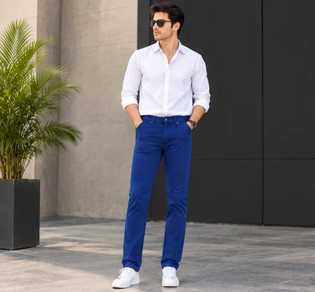 MR.DENIM Royal Blue Straight Fit Jeans — alternate view