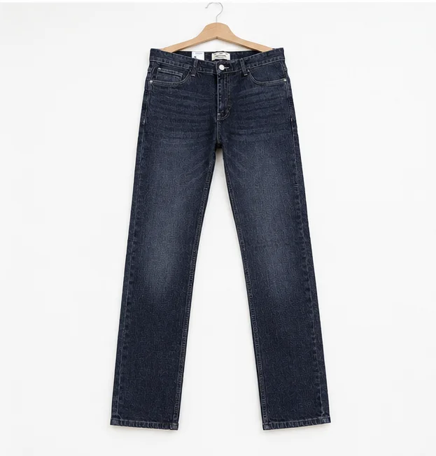 MR.DENIM Washed Dark Blue Straight Fit Jeans