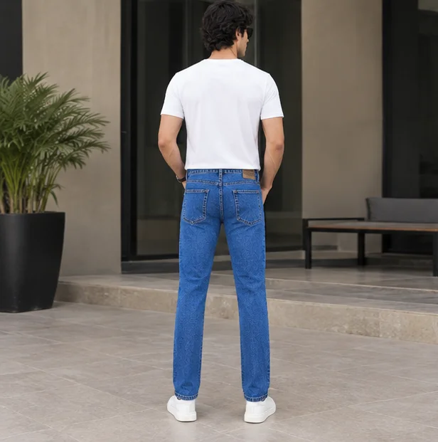 MR.DENIM Medium Blue Straight Fit Jeans view 2