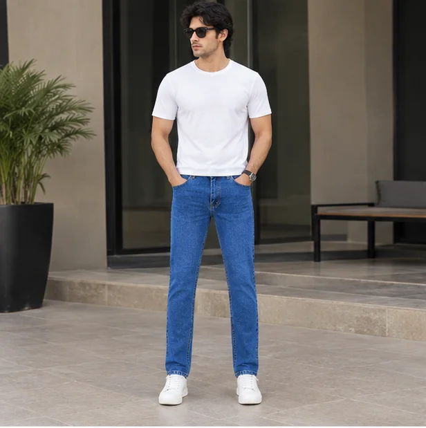 MR.DENIM Medium Blue Straight Fit Jeans view 4