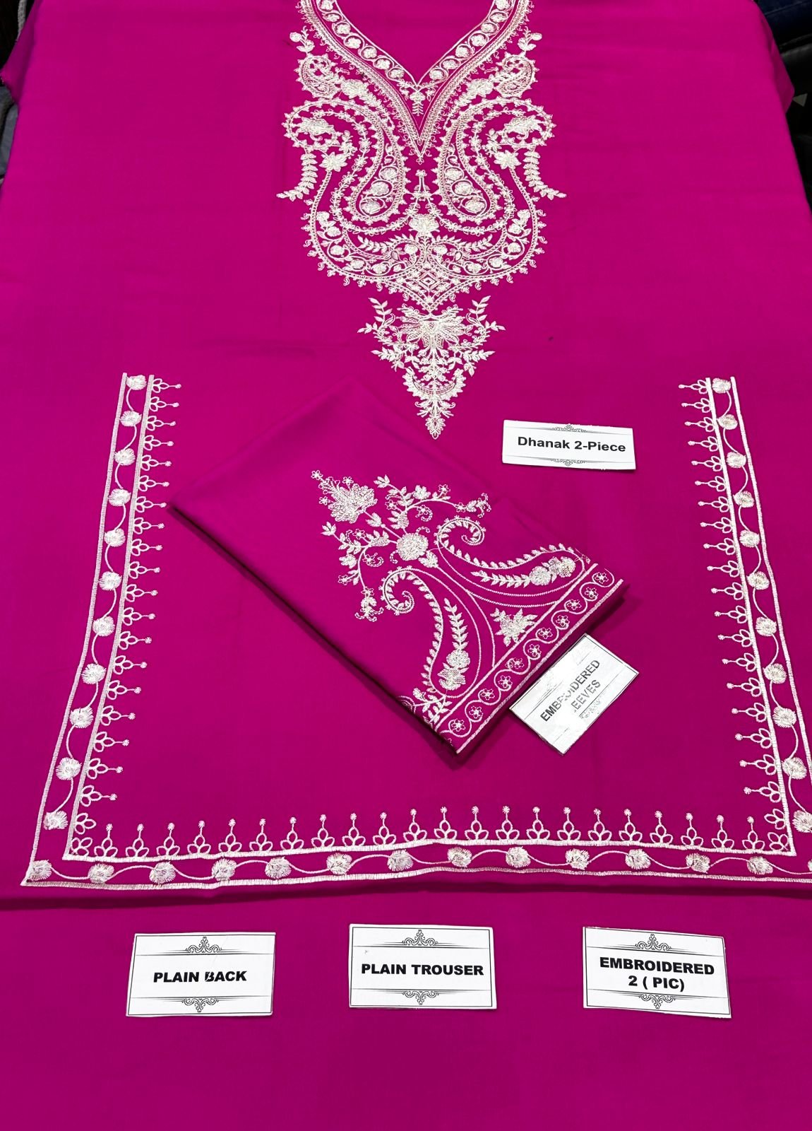 Elegant Magenta Embroidered 2-Piece Suit view 2