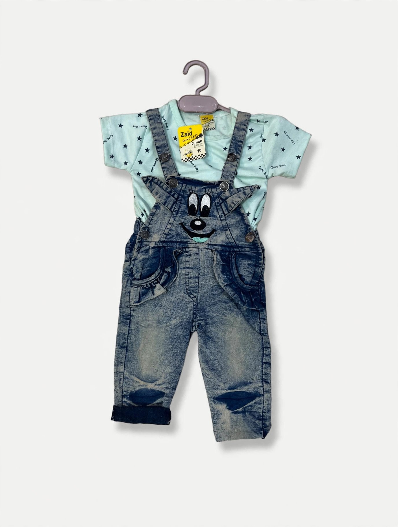 Baby Mint Star Dungaree Set with T-Shirt – MR.DENIM