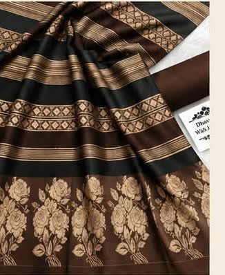 Brown Dhanak Marina 3PC with Jacquard Shawl — Winter Luxury Collection view 2